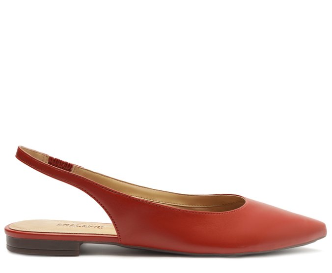 Sapatilha Slingback Bico Fino Preta