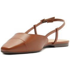 Sapatilha Slingback Ponta Marrom