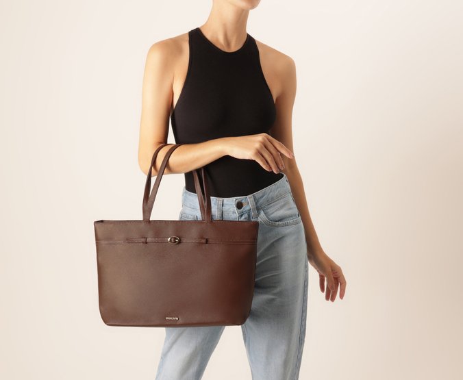 Bolsa Shopping Grande Saffiano Marrom