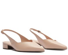 Sapatilha Slingback Salto Bloco Corte Triangular Rosa