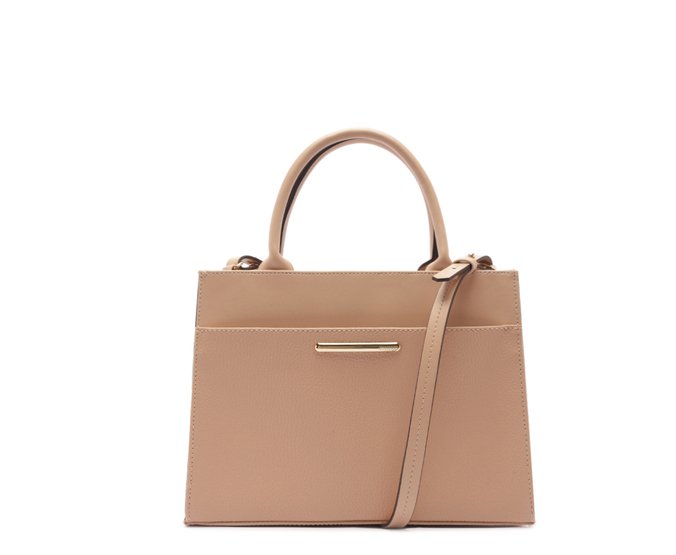 Bolsa Tote Média Metal Bege