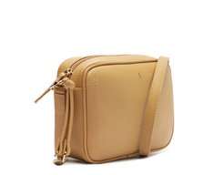 Bolsa Tiracolo Pequena Costura Ornamental Bege
