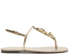 Sandália Slim Corrente Monocolor Dourada