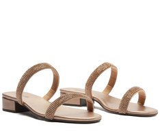 Sandália Mule Glam Manta Dourada