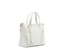 Bolsa Tote Média Costura Ornamental Branca