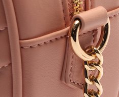 Bolsa Tiracolo Média Matelassê Zig Zag Rosa