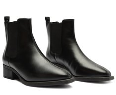 Bota Chelsea Cano Curto Bico Quadrado Preta