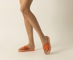 Papete Tiras Cruzadas Eva Laranja