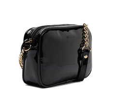 Bolsa Tiracolo Pequena Essencial Verniz Preta