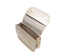 Bolsa Tiracolo Pequena Texturizada Dourada