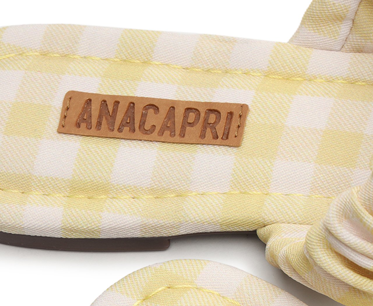 Rasteira Amarela Vichy Tiras Acolchoada Anacapri