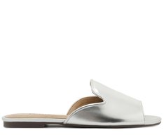Rasteira Peep Toe Prateada