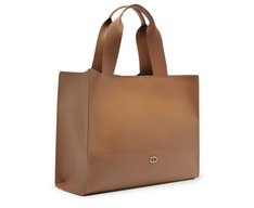 Bolsa Shopping Grande Com Necessaire Bicolor Marrom
