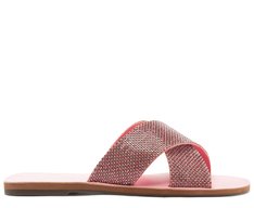 Rasteira Tiras Cruzadas Glam Rosa