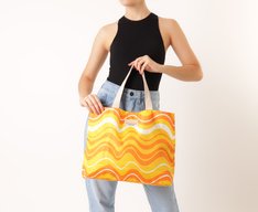 Bolsa Shopping Grande Ondas Sundown Laranja
