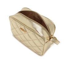 Bolsa Tiracolo Média Matelassê Triangular Arredondada Dourada