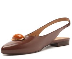 Sapatilha Slingback Pedraria Marrom