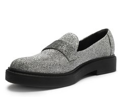 Mocassim Preto Brilho Prata
