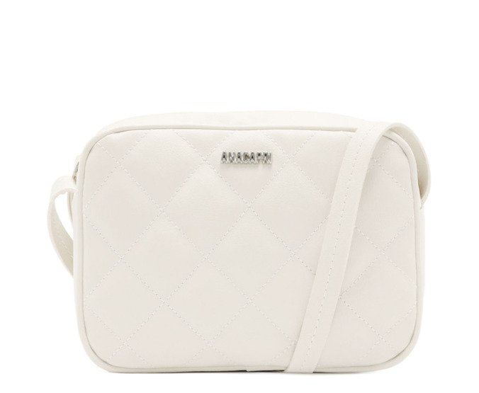 Bolsa Tiracolo Média Matelassê Triangular Arredondada Branca
