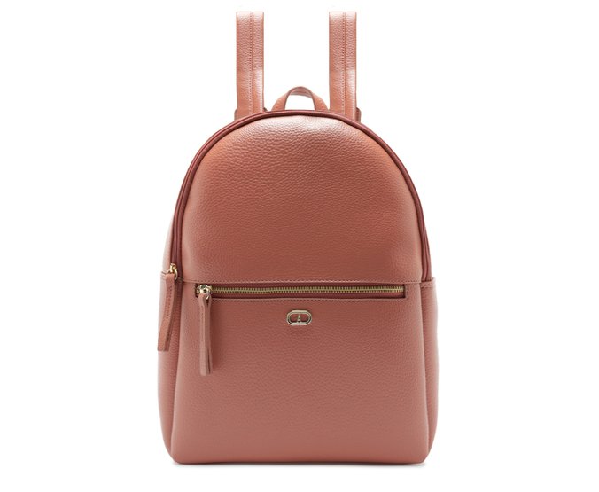 Mochila Média Zíper Frontal Rosa