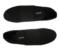 Tênis Slip On Monocolor Elástico Preto