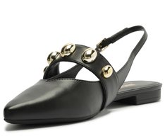 Sapatilha Slingback Maxi Tachas Preta