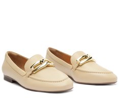 Mocassim Bridão Entrelaçado Bege