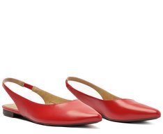 Sapatilha Slingback Bico Fino Vermelha