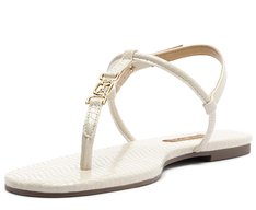 Rasteira Slim Metal A Texturizada Branca