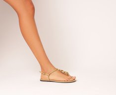 Rasteira Corrente Slim Bege