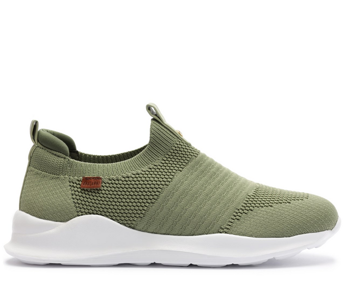 Tênis Slip On Knit Liso Verde
