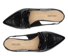 Sapatilha Slingback Verniz Laço Preta
