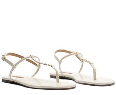 Rasteira Slim Metal A Texturizada Branca