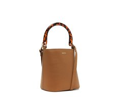 Bolsa Bucket Média Alça Acrílica Onça Marrom