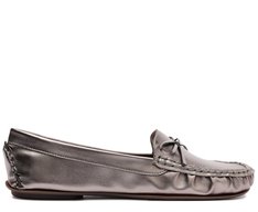 Mocassim Laço Lana Prateado