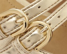 Sapatilha Slingback Tira Dupla Dourada