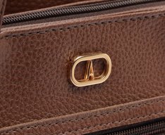 Bolsa Tote Média Bolso Frontal Barbicacho Nero Marrom