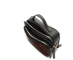Bolsa Tiracolo Média Franjas Couro Animal Print