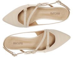 Sapatilha Slingback Bico Fino Duas Tiras Bege