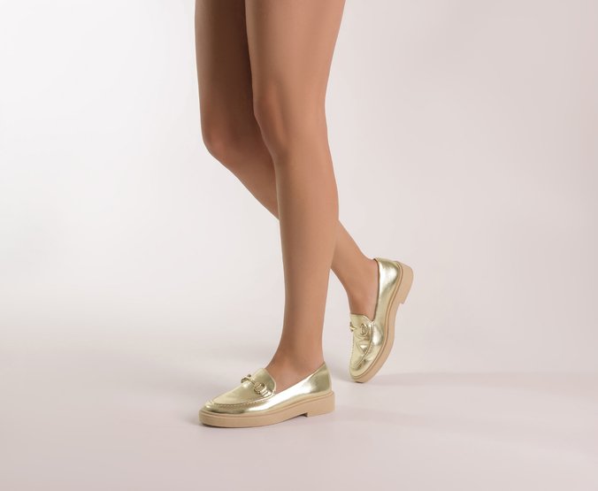 Mocassim Bold Bridão Monocolor Dourado