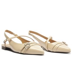 Sapatilha Slingback Fivela Dupla Branca