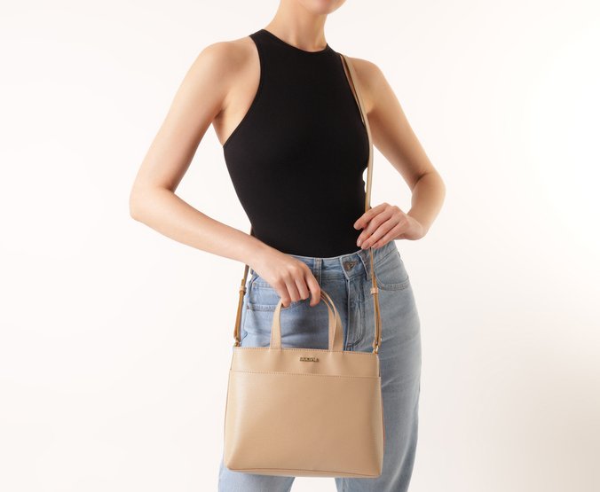 Bolsa Tote Média Timeless Bege