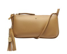 Bolsa Tiracolo Média Detalhe Franja Bege