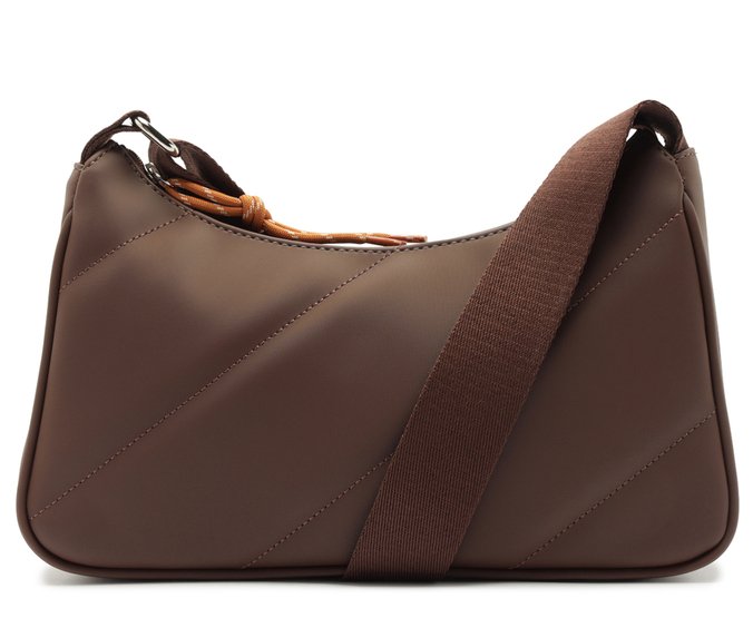Bolsa Tiracolo Média Alça Gorgurão Marrom