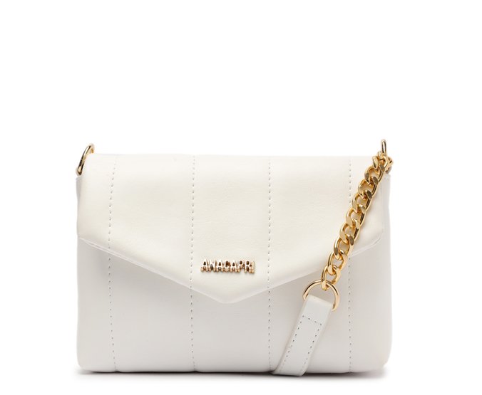 Bolsa Tiracolo Pequena Matelassê Flufy Branca