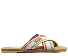 Rasteira Tiras Cruzadas Gorgurão Sundown Multicolor