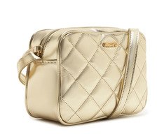 Bolsa Tiracolo Média Matelassê Triangular Arredondada Dourada