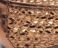 Sapatilha Boneca Tramado Com Tira Bronze