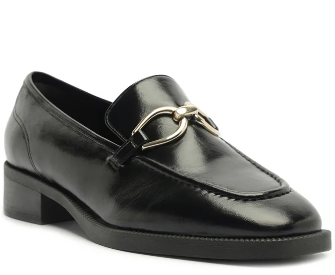Mocassim Bridão Salto Bloco Preto
