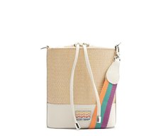 Bolsa Bucket Pequena Palha Sundown Bege